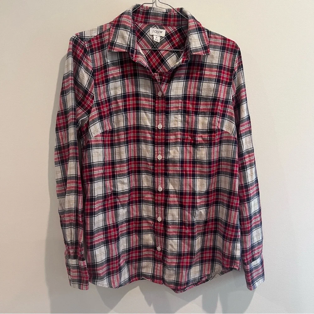 J.Crew plaid‎ shirt womens size S